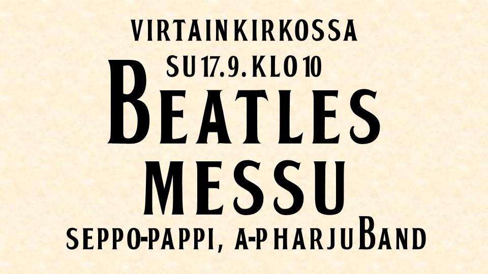 Live - Su 17.9. klo 10 Beatles-messu Virtain kirkossa