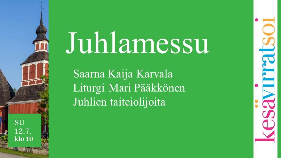 Live - su 12.7. klo 10 messu Virtain kirkossa