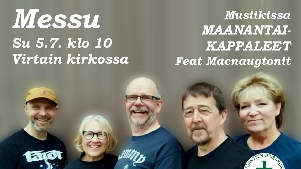 Live - su 5.7. klo 10 messu Virtain kirkossa
