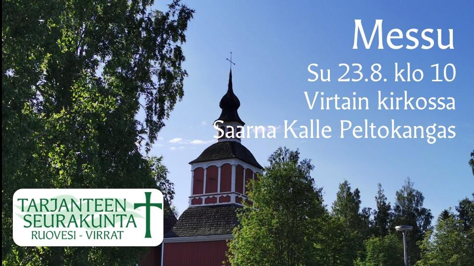Live - su 23.8. klo 10 messu Virtain kirkossa
