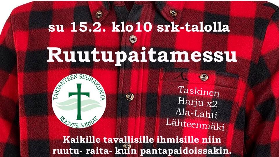 Live - su 15.2. klo 10 ruutupaitamessu Virroilla